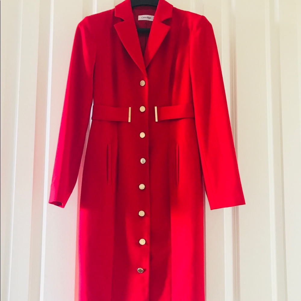 Beautiful red dress/coat by Calvin Klein